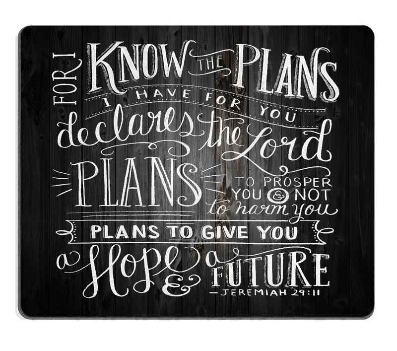 Smooffly Gaming Mouse Pad Custom,Vintage Bible Verse Scripture Quotes Psalms Sayings on Deadwood,Non-Slip Thick Rubber Large Mousepad - Image 1